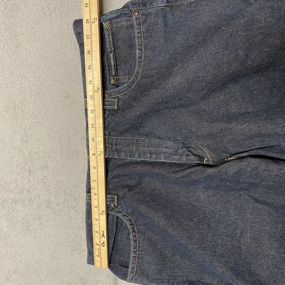 Harley Davidson Denim Shorts Mens 36 Baggy Bike Motorcycle Grunge Y2K - Picture 5 of 8